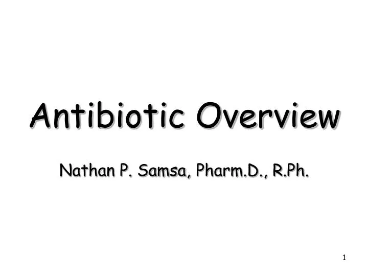 antibiotic overview n.