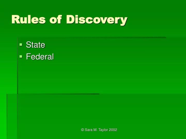 PPT Rules of Discovery PowerPoint Presentation, free download ID