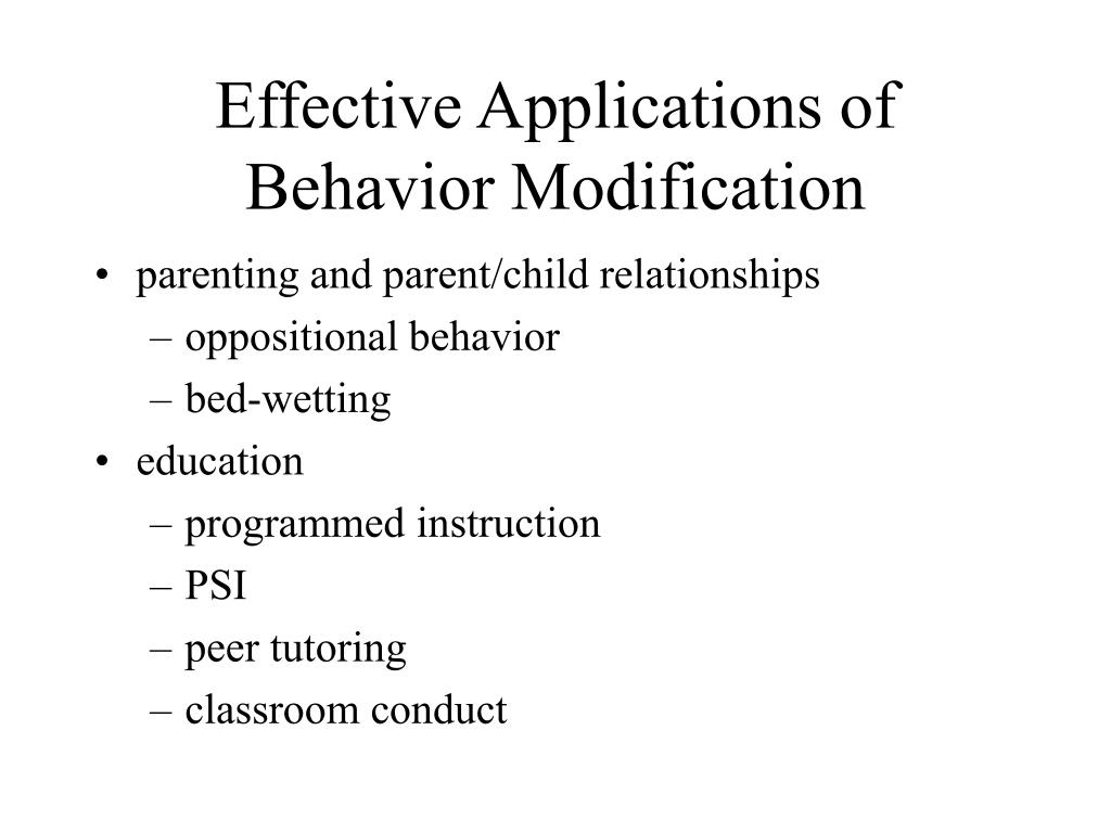purpose of research in behavior modification