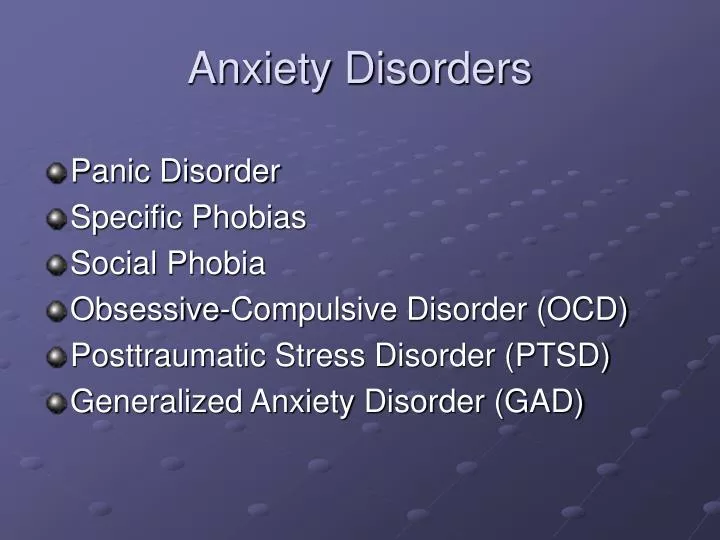 anxiety disorders n.