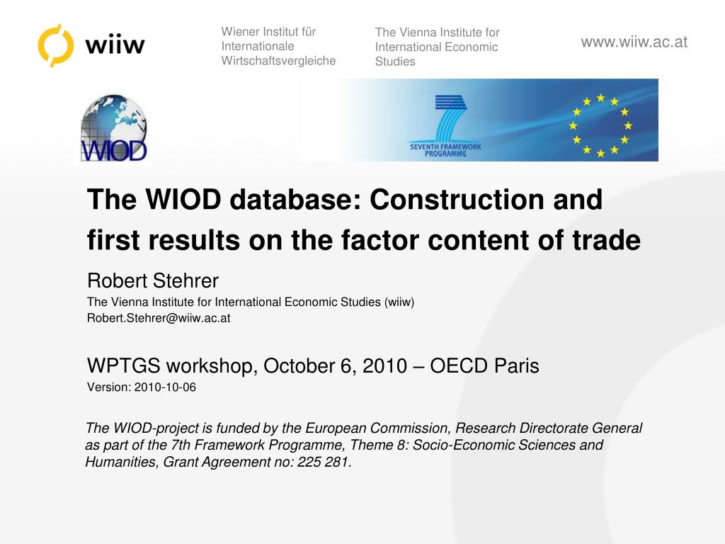 PPT - The WIOD database: Construction and first results on the factor  content of trade PowerPoint Presentation - ID:1195247
