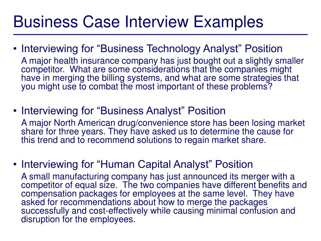 job interview case study presentation