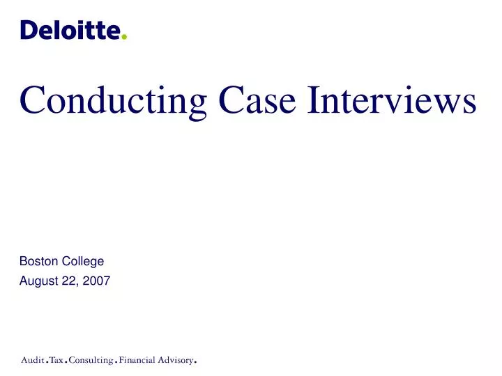 conducting case interviews n.