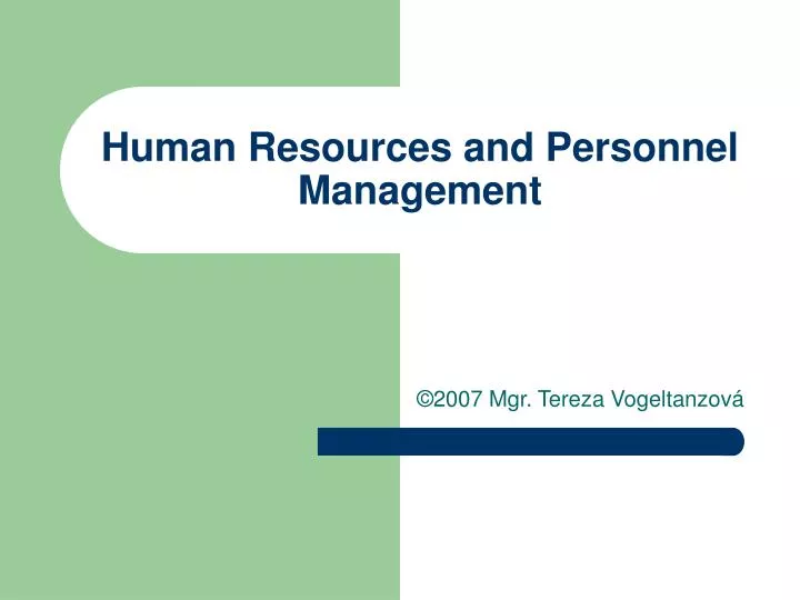 human resources and personnel management n.