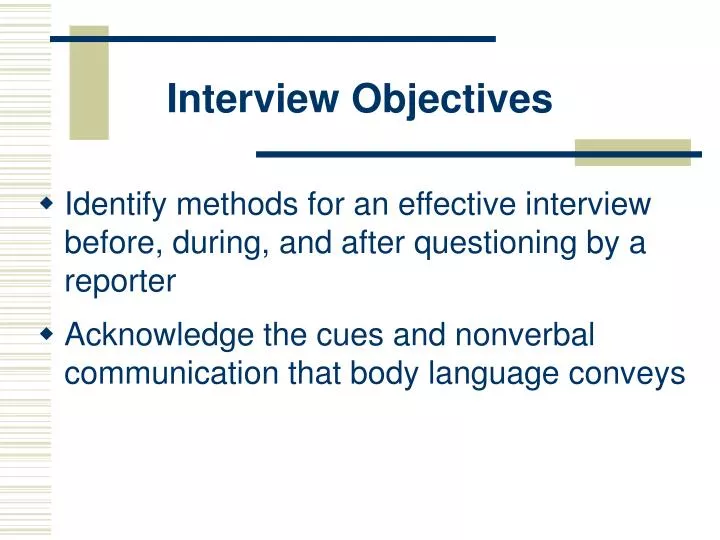 interview objectives n.