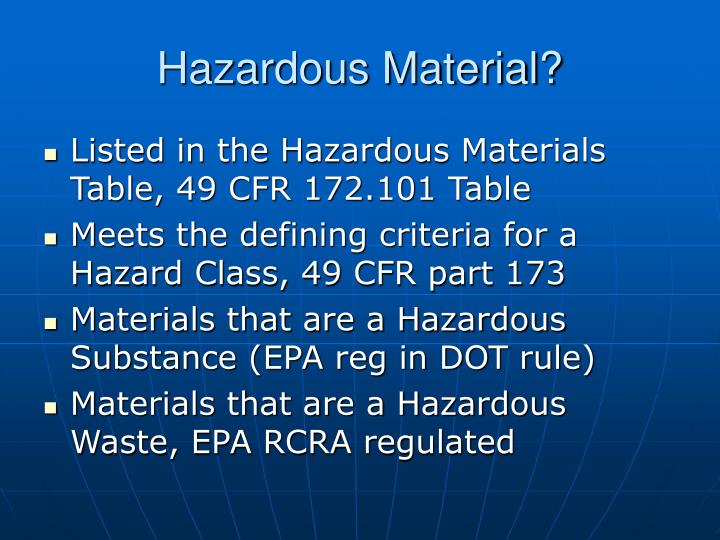 ppt hazardous material powerpoint presentation id 1197938 dot hazardous materials table