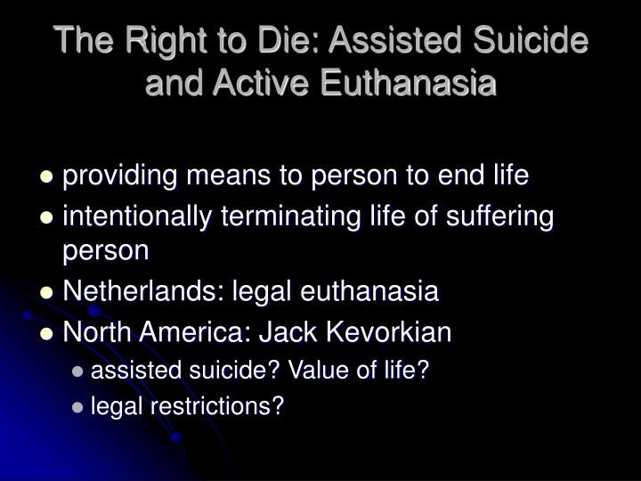 a discussion on assisted suicide and euthanasia President trump's nominee to the supreme court has written in opposition to assisted suicide and euthanasia, saying the “taking of human life by private persons is. a discussion on assisted suicide and euthanasia President trump's nominee to the supreme court has written in opposition to assisted suicide and euthanasia, saying the “taking of human life by private persons is.