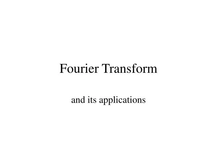 fourier transform n.