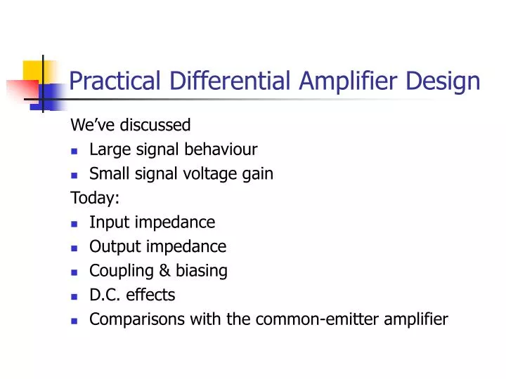 practical differential amplifier design n.