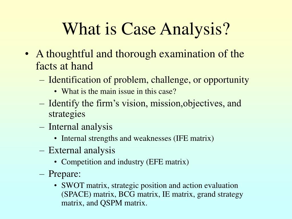 what is case analysis