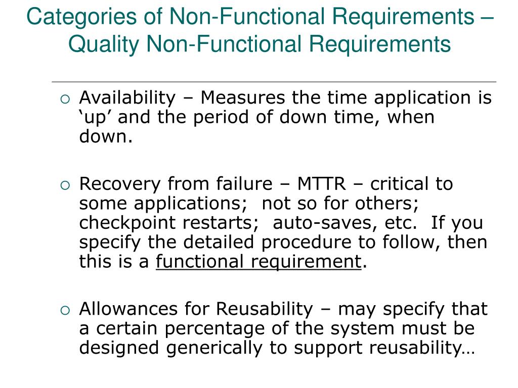 non functional requirements non functional requirements