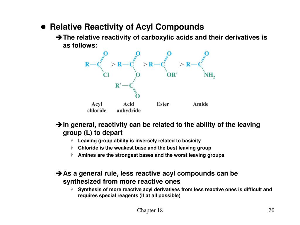 carboxylic acid derivatives reactivity with excess ethanol