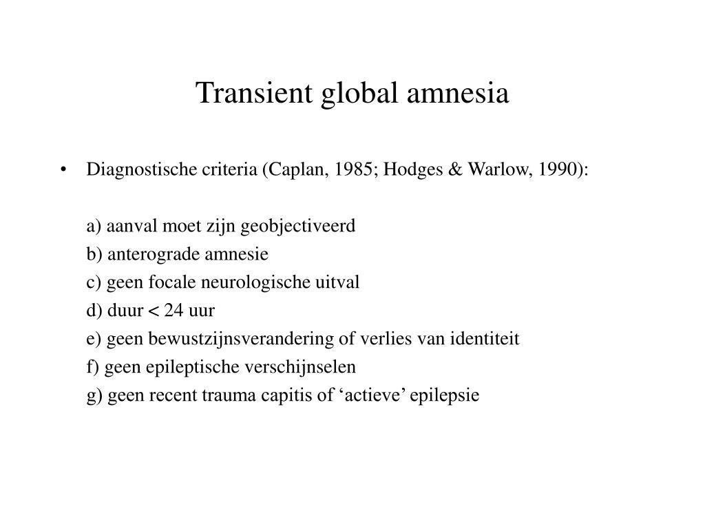 cure for transient global amnesia cure for transient global amnesia