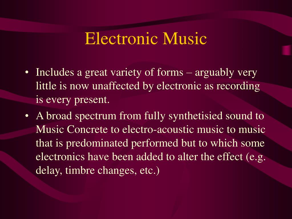 electronic music powerpoint presentation