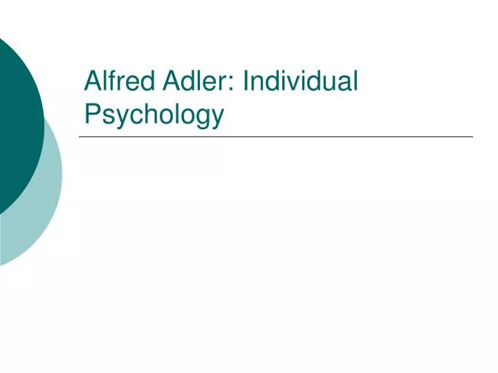 alfred adler individual psychology n.