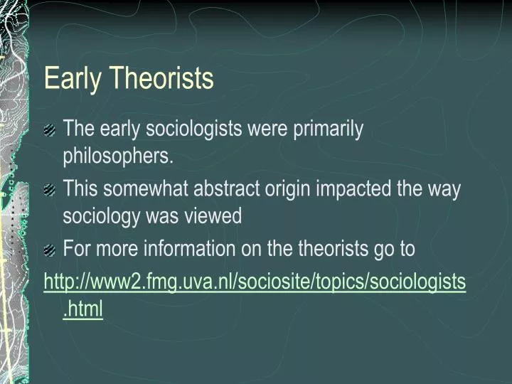 early theorists n.