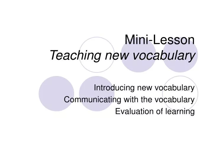 mini lesson teaching new vocabulary n.