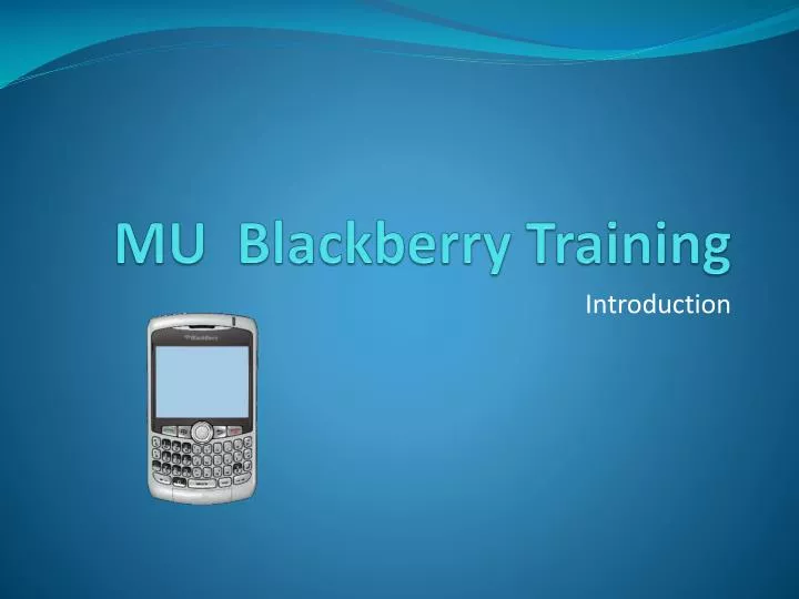 mu blackberry training n.