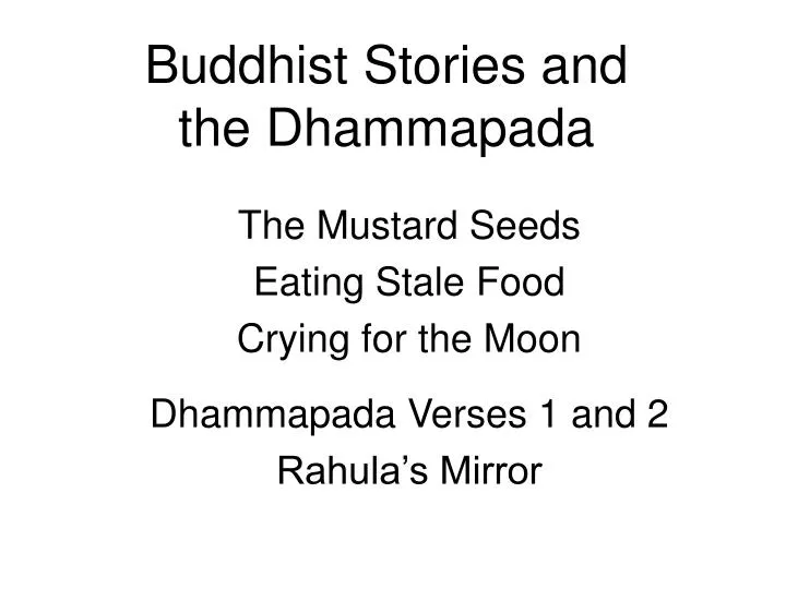 buddhist stories and the dhammapada n.