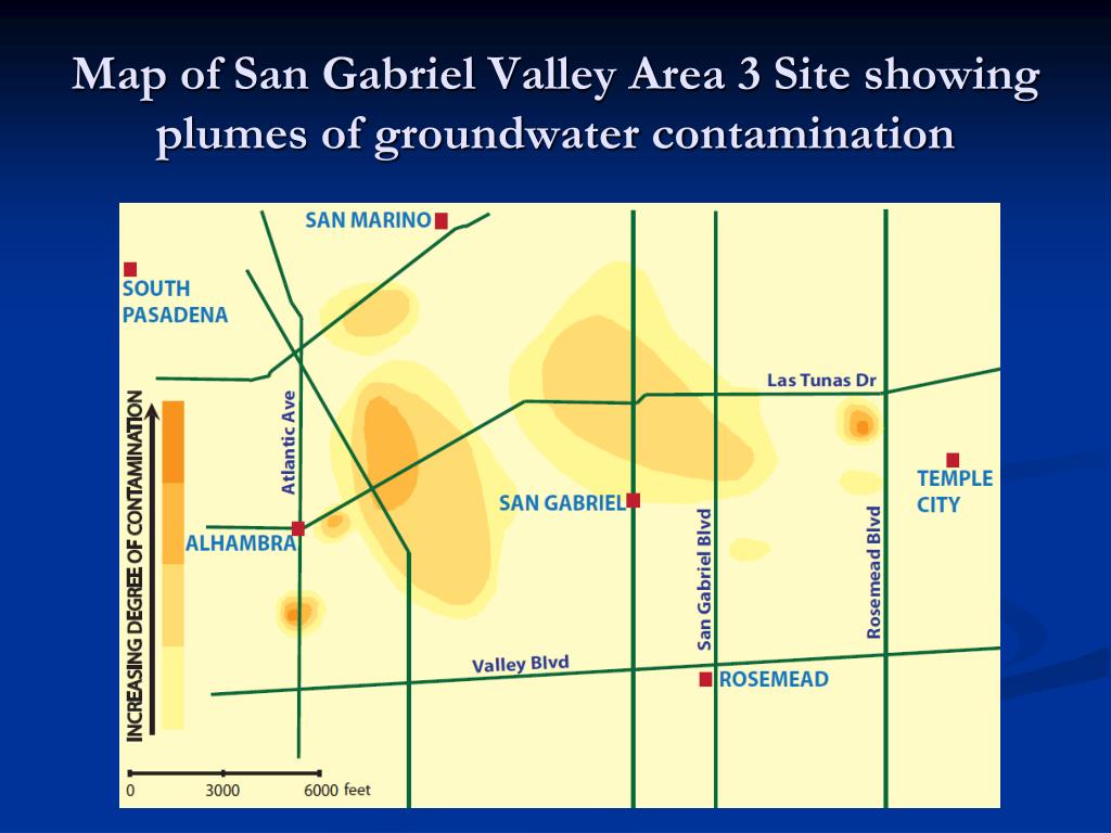 map of san gabriel valley area 3 site showing plumes of groundwater contami...