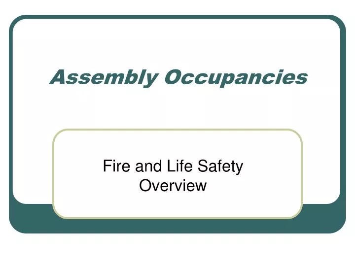 assembly occupancies n.
