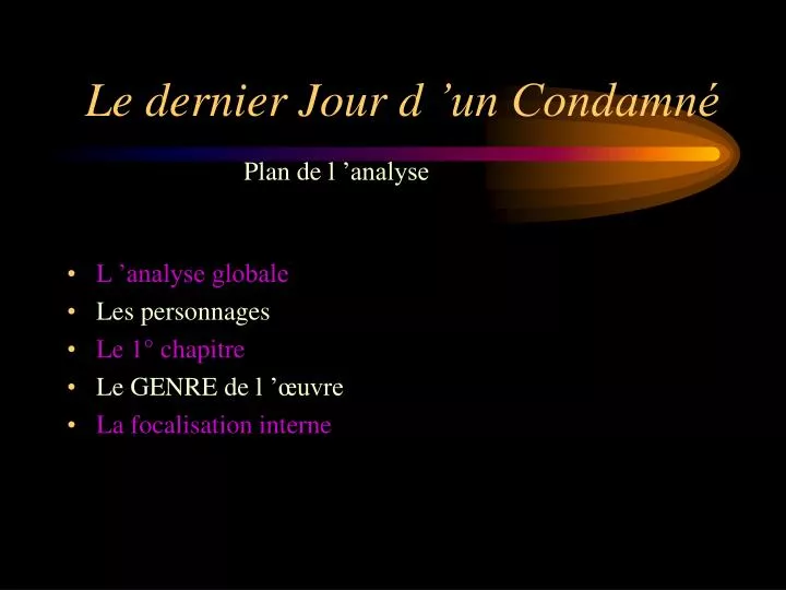 Le Dernier Jour D'un Condamné Résumé Détaillé