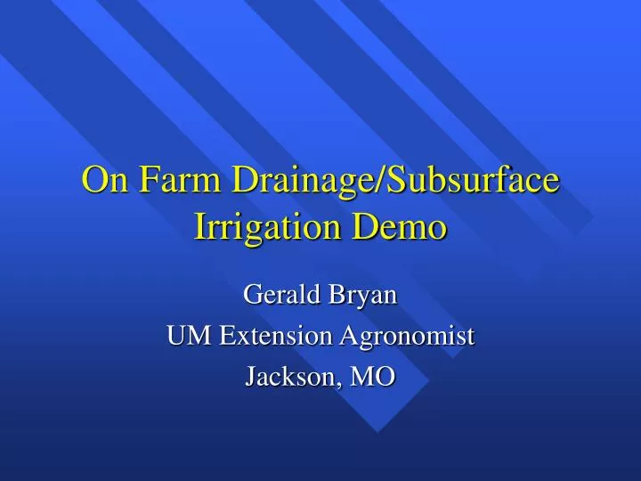 on farm drainage subsurface irrigation demo n.