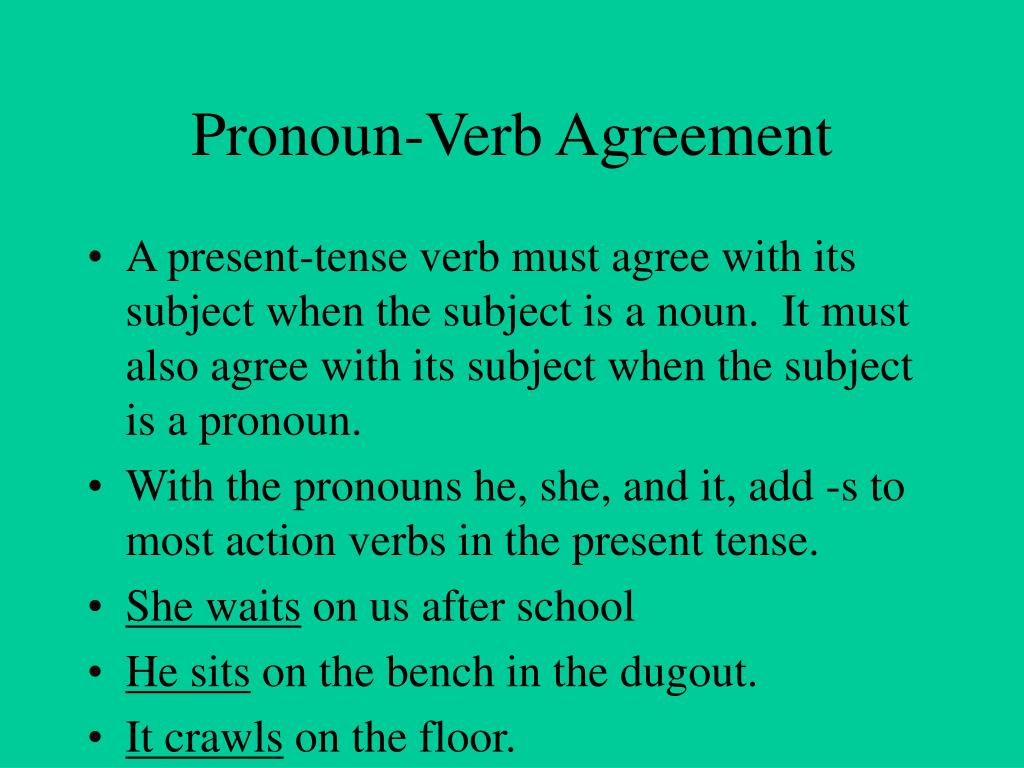 PPT Pronoun Verb Agreement PowerPoint Presentation Free Download ID 1207703