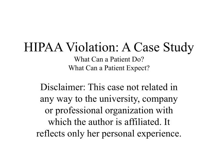 hipaa case study hipaa case study