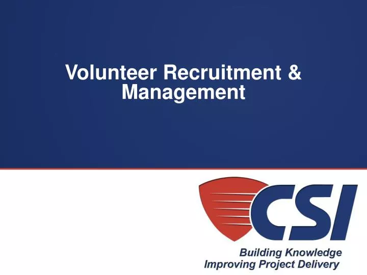 volunteer recruitment management n.