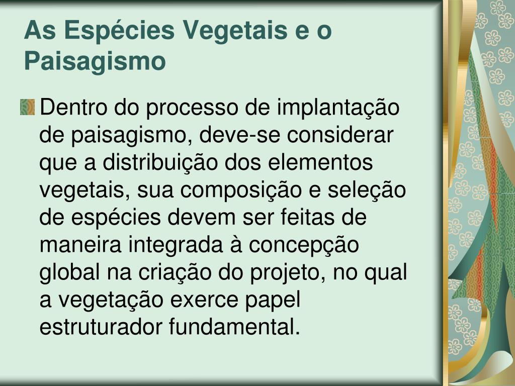 vegetação  Aula de Paisagismo