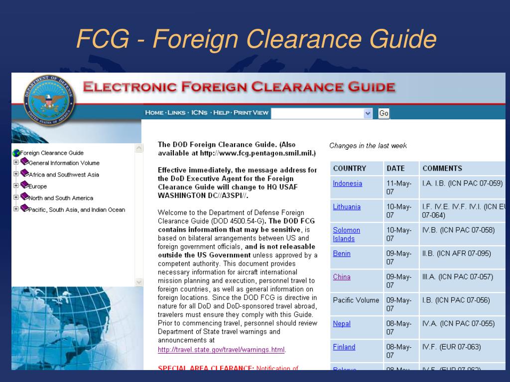 foreign clearance guide cruises