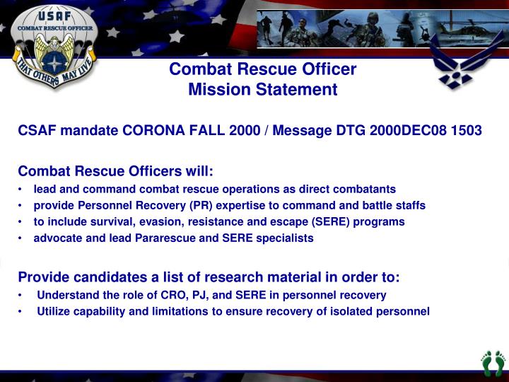 PPT Combat Rescue Officer READING LIST PowerPoint Presentation ID1210587