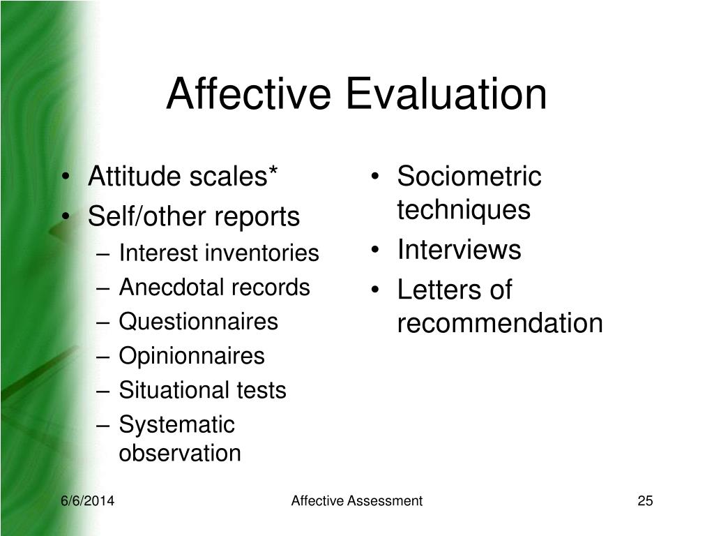 PPT Affective Assessment PowerPoint Presentation, free download ID