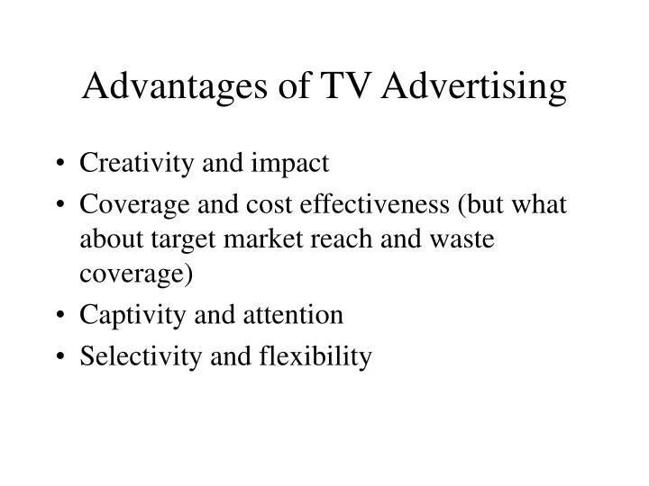 advantages of television advertising essay