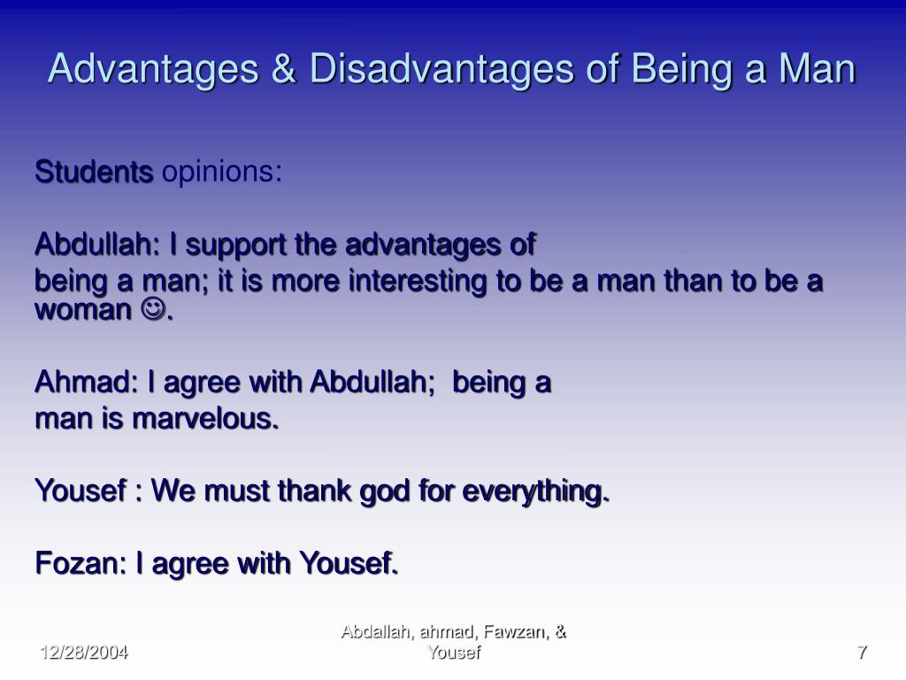 Disadvantages and man advantages The taboo