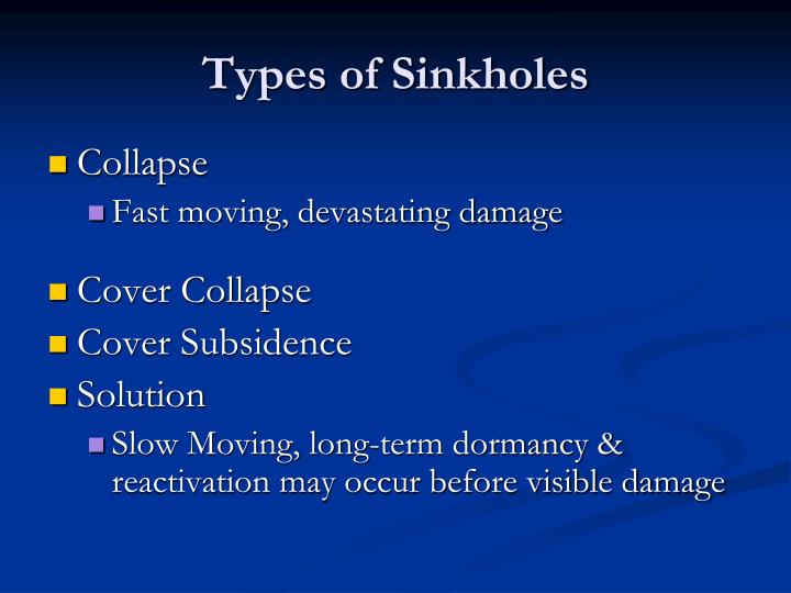 Ppt Subsidence And Sinkholes In Southwest Florida Powerpoint