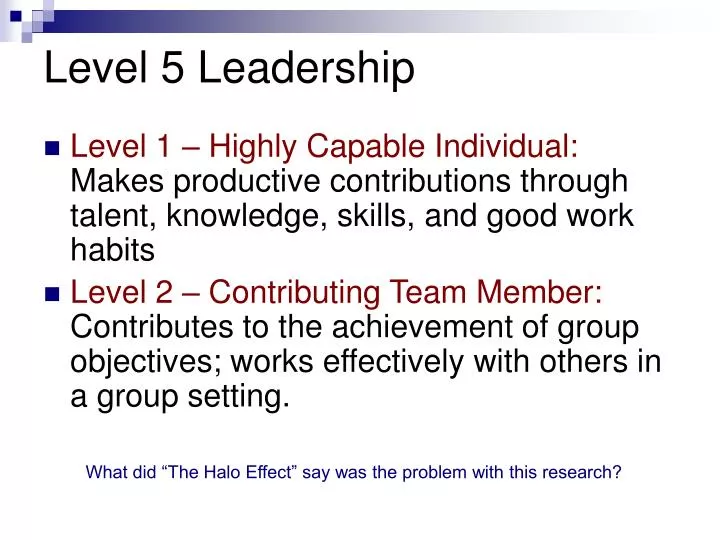 Level 5 Leadership - Greenpedia