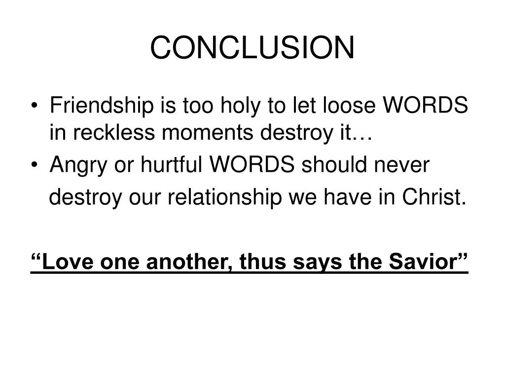 conclusion about friendship