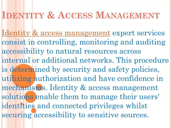 identity access management n.