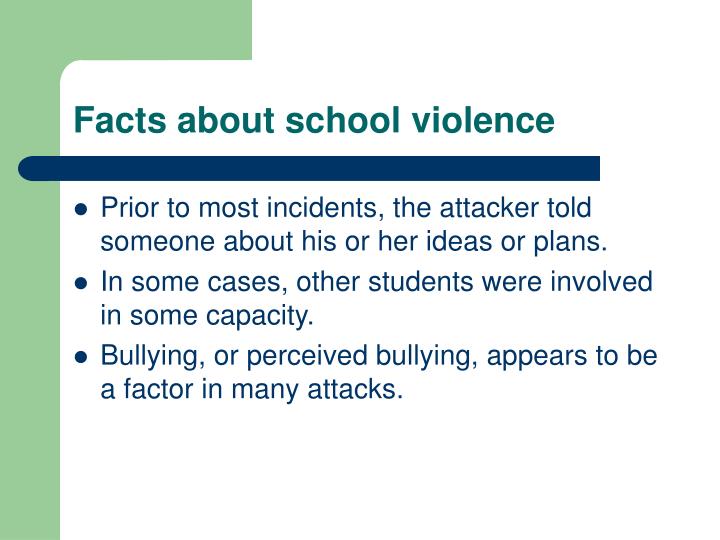 abstract about school violence Understanding school violence fact sheet 2016 school violence is youth violence that occurs on school property, on the way to or from school. abstract about school violence Understanding school violence fact sheet 2016 school violence is youth violence that occurs on school property, on the way to or from school.
