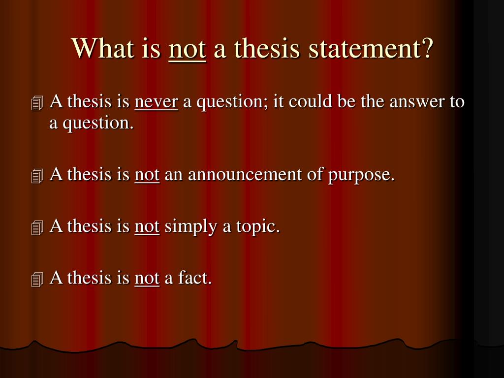 no thesis statement