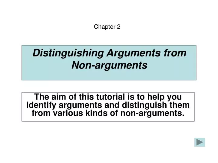 PPT Distinguishing Arguments from Nonarguments PowerPoint