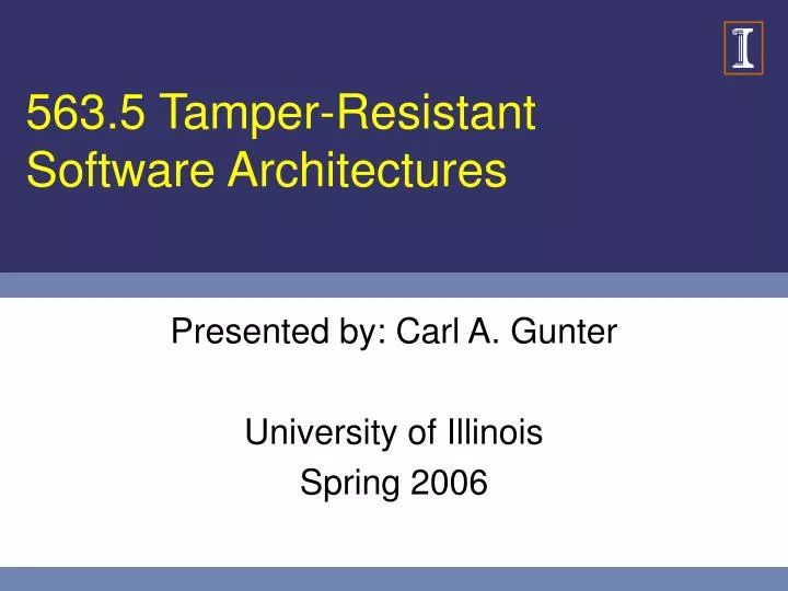 563 5 tamper resistant software architectures n.