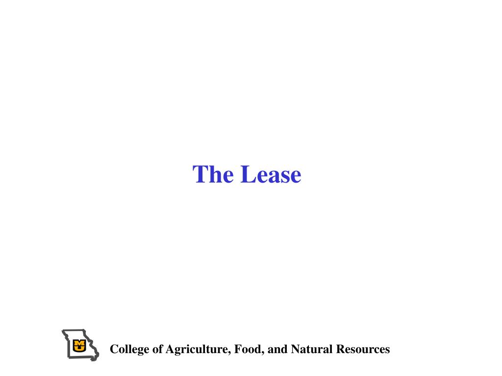 PPT Missouri Lease Hunting/Fishing Arrangements (& Wildlife Watchers