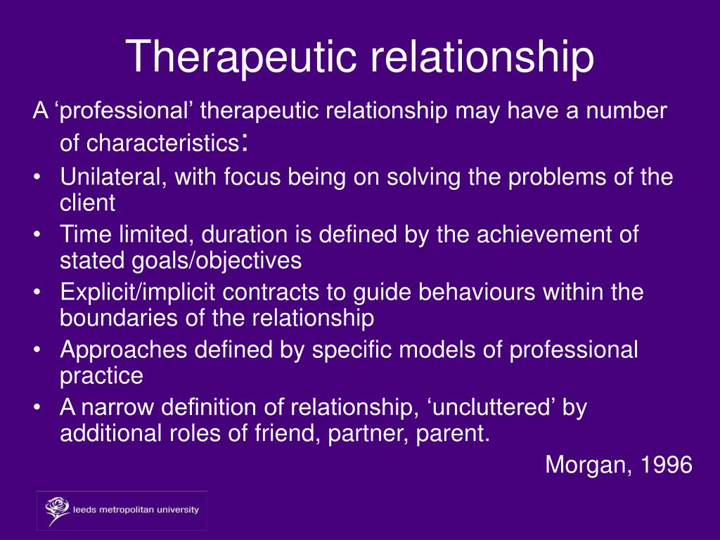 PPT - Are we saying the same thing? Articulating therapeutic relationship  and alliance across different models. PowerPoint Presentation - ID:1219050