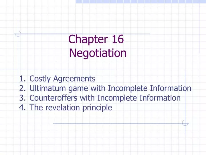 chapter 16 negotiation n.