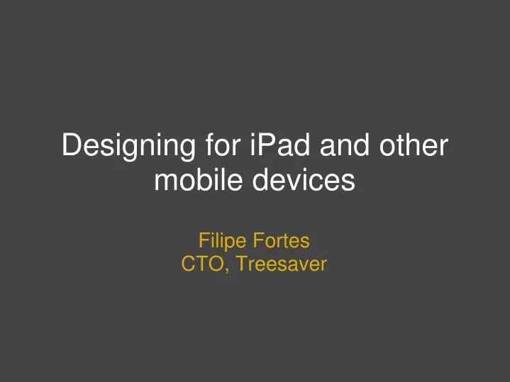 designing for ipad and other mobile devices n.