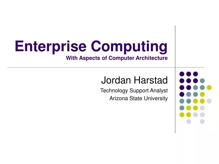 enterprise computing with aspects of computer architecture n.