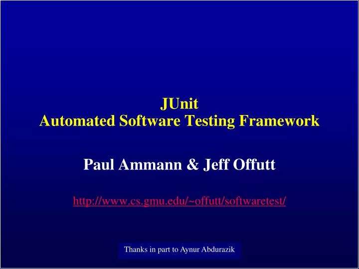 junit automated software testing framework n.